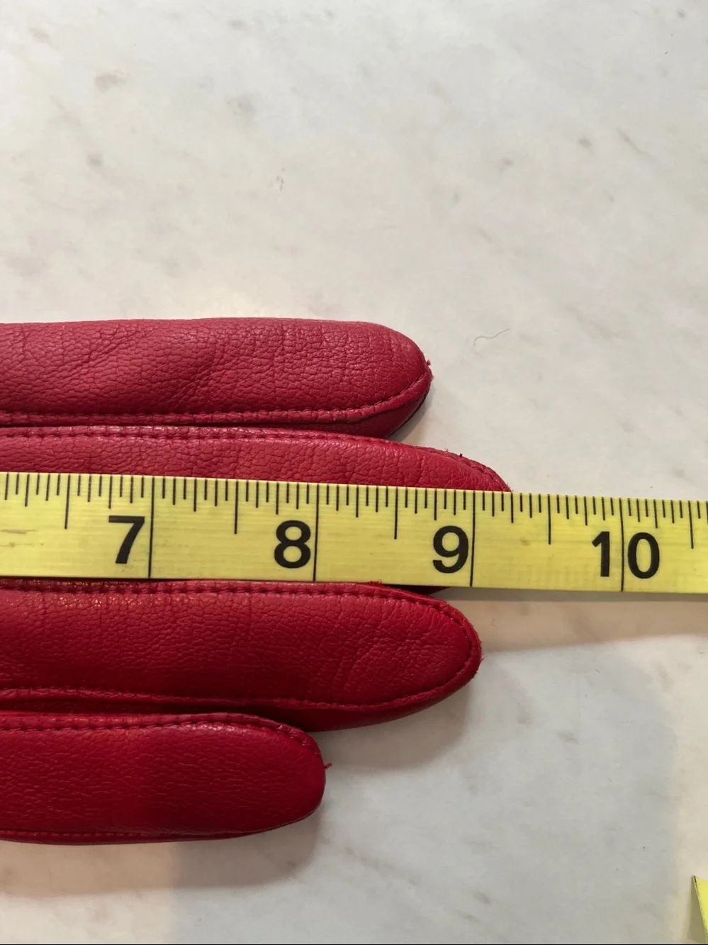Lands End Red Leather Gloves with two tech fingers. Medium Red